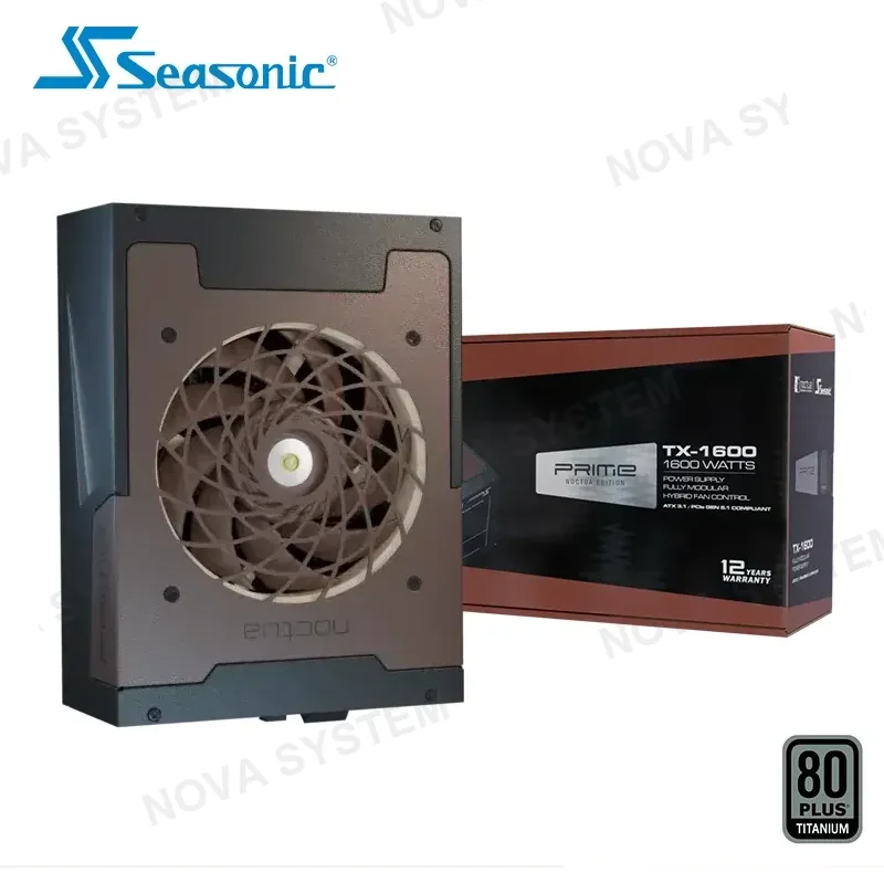 Seasonic FUENTE DE PODER SEASONIC PRIME NOCTUA EDITION TX-1600 BLACK BROWN 1600W 80 PLUS TITANUM FULL MODULAR