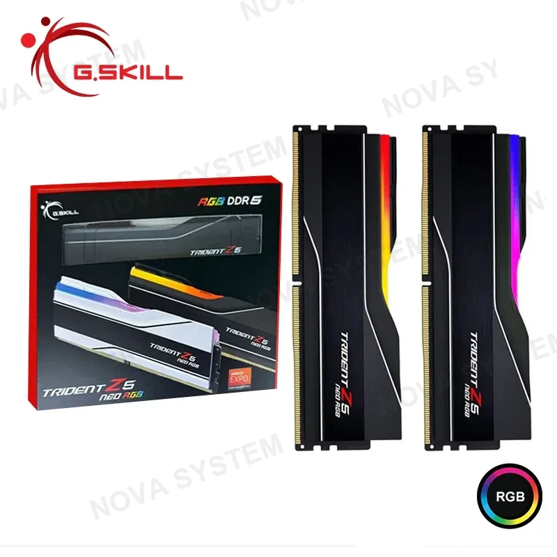 Intel MEMORIA 128GB (64GBx2) DDR5 G.SKILL TRIDENT Z5 NEO BLACK RGB INTEL XMP/AMD EXPO BUS 6000MHZ (PN:F5-6000J3444F64GX2-TZ5NR)