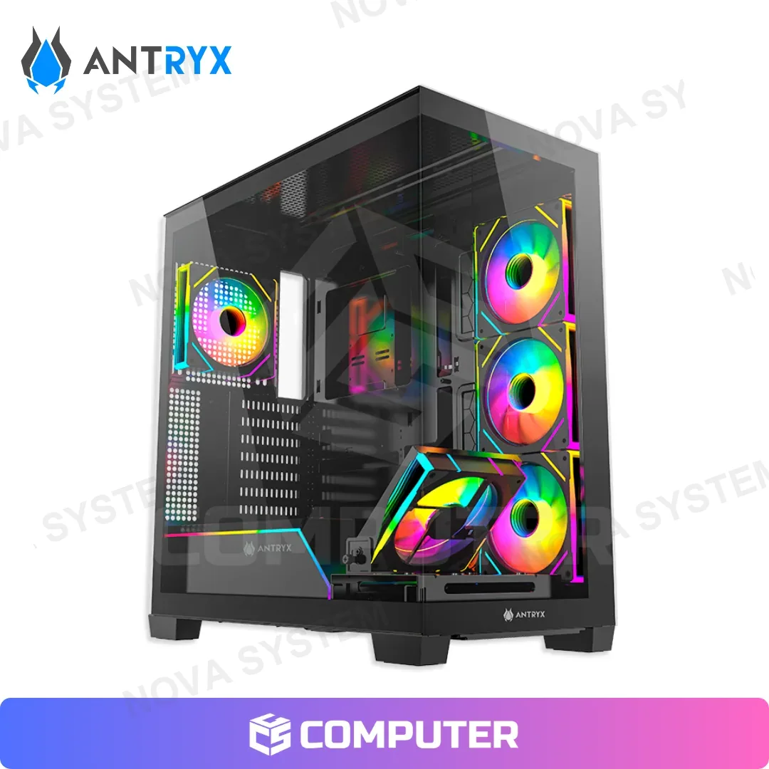 Antryx CASE ANTRYX RX-380 ARGB ( AC-RX380PK-600CP ) C/FUENTE 600W | NEGRO | 1 PANEL VIDRIO