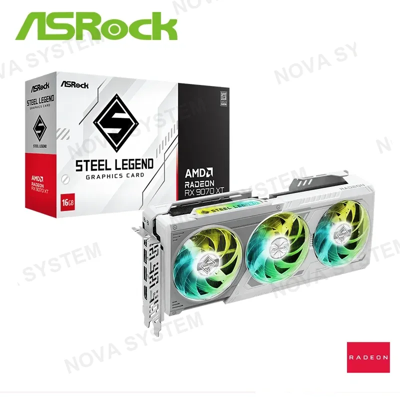 ASROCK TARJ. VIDEO ASROCK RX 9070 XT STEEL LEGEND DARK 16GB GDDR6/256-BIT/3-FAN/20GBPS/RELOJ DE MOTOR JUEGO2400-IMPULSO2970 MHZ/Stream Processors 4096/Compute Units64/1xHDMI2.1b/3xD-PORT2.1a/PCI® Express5.0
