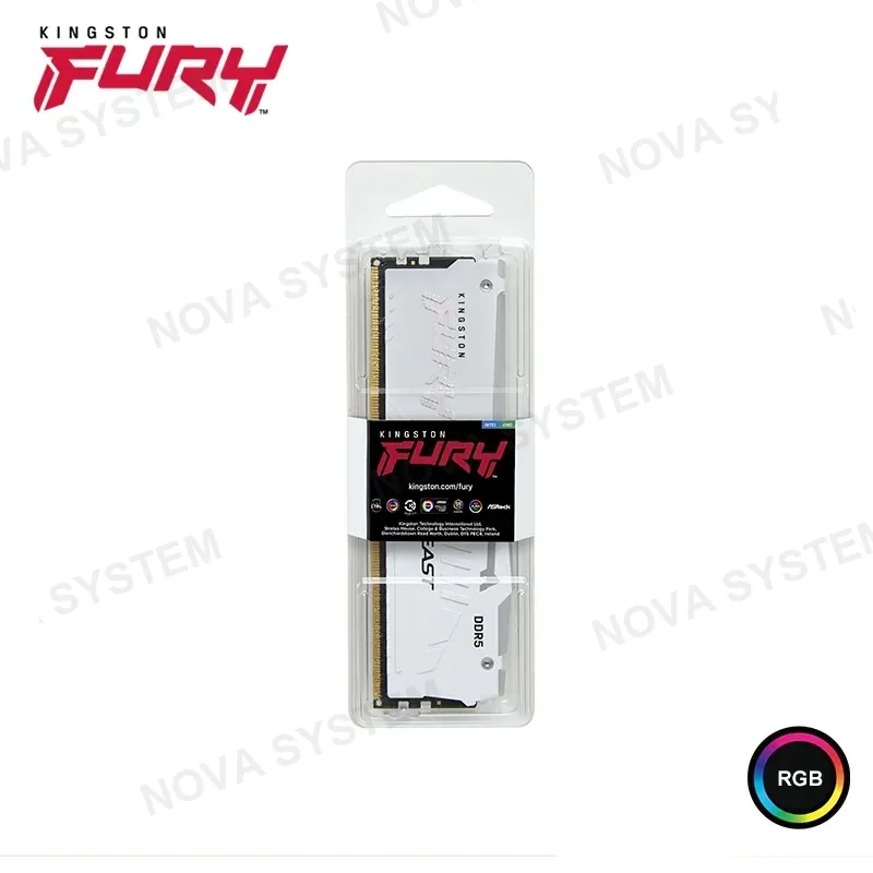 MEMORIA 16GB DDR5 KINGSTON FURY BEAST RGB WHITE INTEL XMP/AMD EXPO BUS 6000MHz (PN:KF560C36BWE2