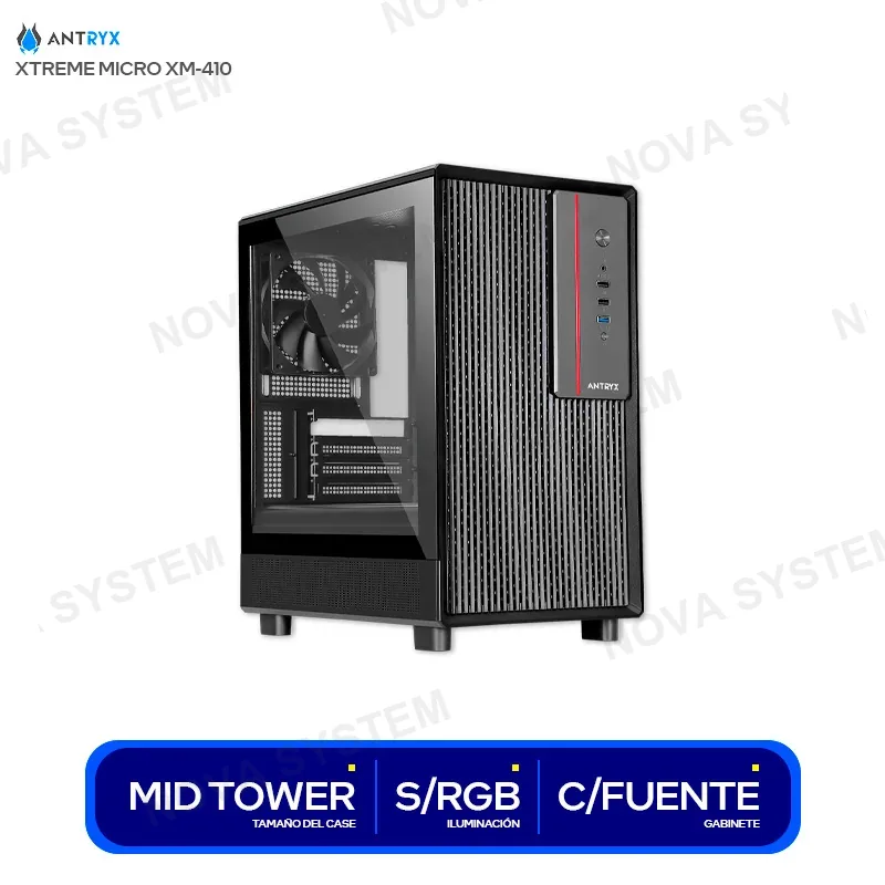 ANTRYX CASE ANTRYX XTREME XTREME MICRO XM-410 FUENTE 500W (AC-XM410-500CP) NEGRO