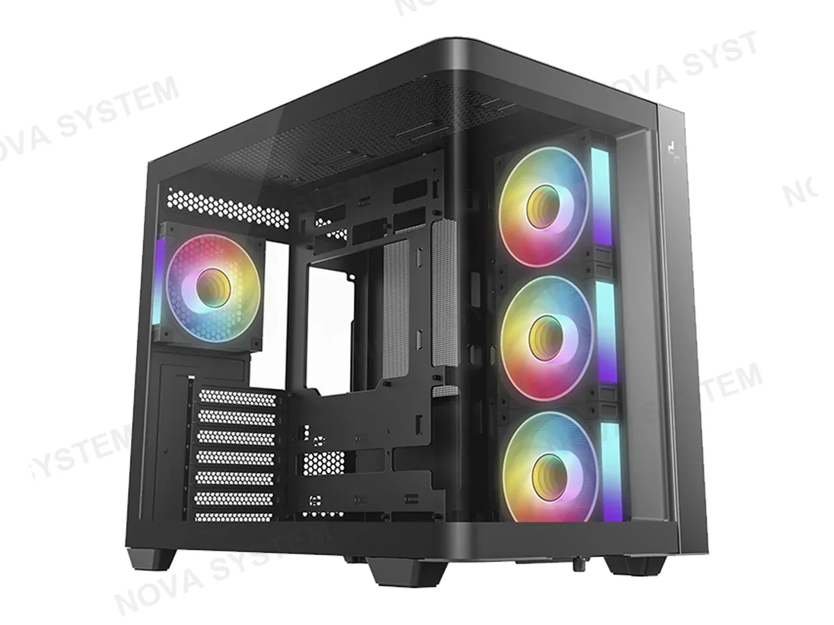 DEEPCOOL CASE DEEPCOOL GAMING CG530U 4F 4 VENTILADORES, LED ARGB, NEGRO
