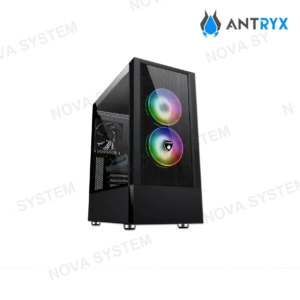 ANTRYX CASE ANTRYX RX 460 MESH BLACK ( AC-RX460MK ) S/FUENTE | X3 FAN | TEMPLADO