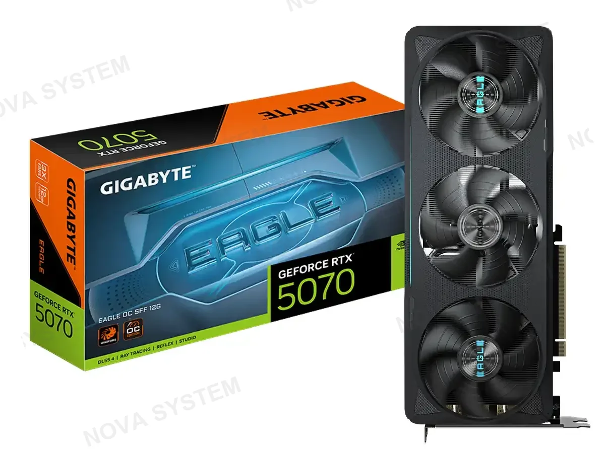 GIGABYTE TARJETA DE VIDEO GIGABYTE GEFORCE RTX 5070 12GB GDDR7 EAGLE OC SFF (GV-N5070EAGLE OC-12GD) NVIDIA 192 BITS, 3 VENTILADORES - 20563