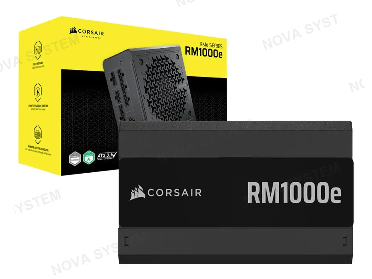 CORSAIR FUENTE DE PODER CORSAIR 1000W RM1000E (CP-9020297-NA) ATX, 80 PLUS GOLD, MODULAR, NEGRO, PCIE 5