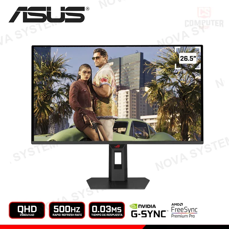 ASUS MONITOR ASUS ROG STRIX OLED XG27AQDPG | 26.5" | QHD 2560*1440 | 500HZ | 0.03MS| QD-OLED (90LM0C50-B019I1)