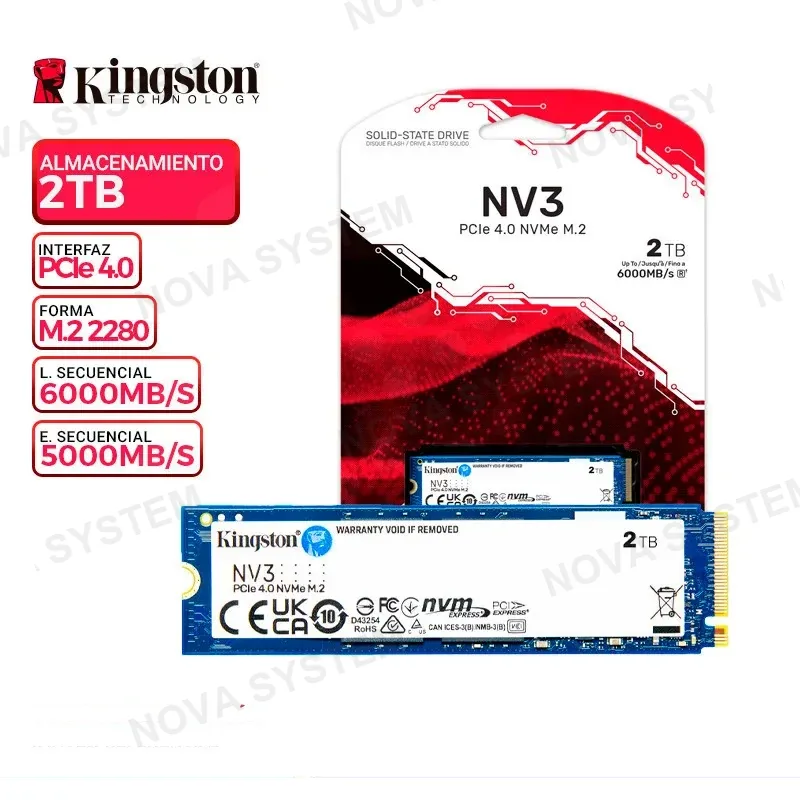 KINGSTON SSD KINGSTON NV3, 2TB, M.2, 2280, NVMe PCIe 4.0 x4