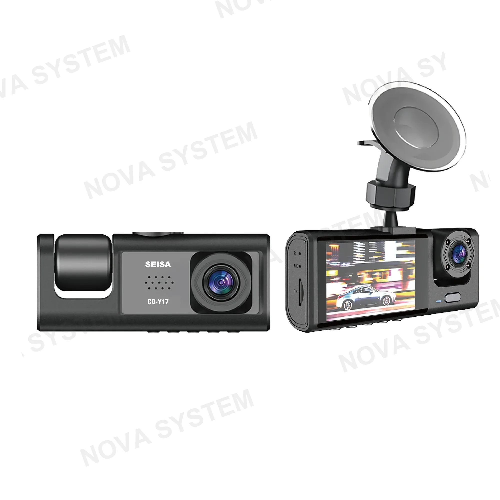 CD-Y17 Camara Grabadora Para Auto (trasera Y Frontal) Con Pantalla IPS 2"