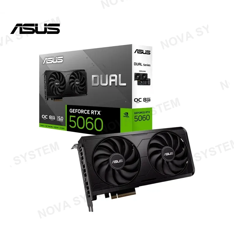 ASUS TARJETA DE VIDEO ASUS GEFORCE RTX 5060 DUAL OC 8GB EVO 2X FANS GDDR7 PCLE 5.0