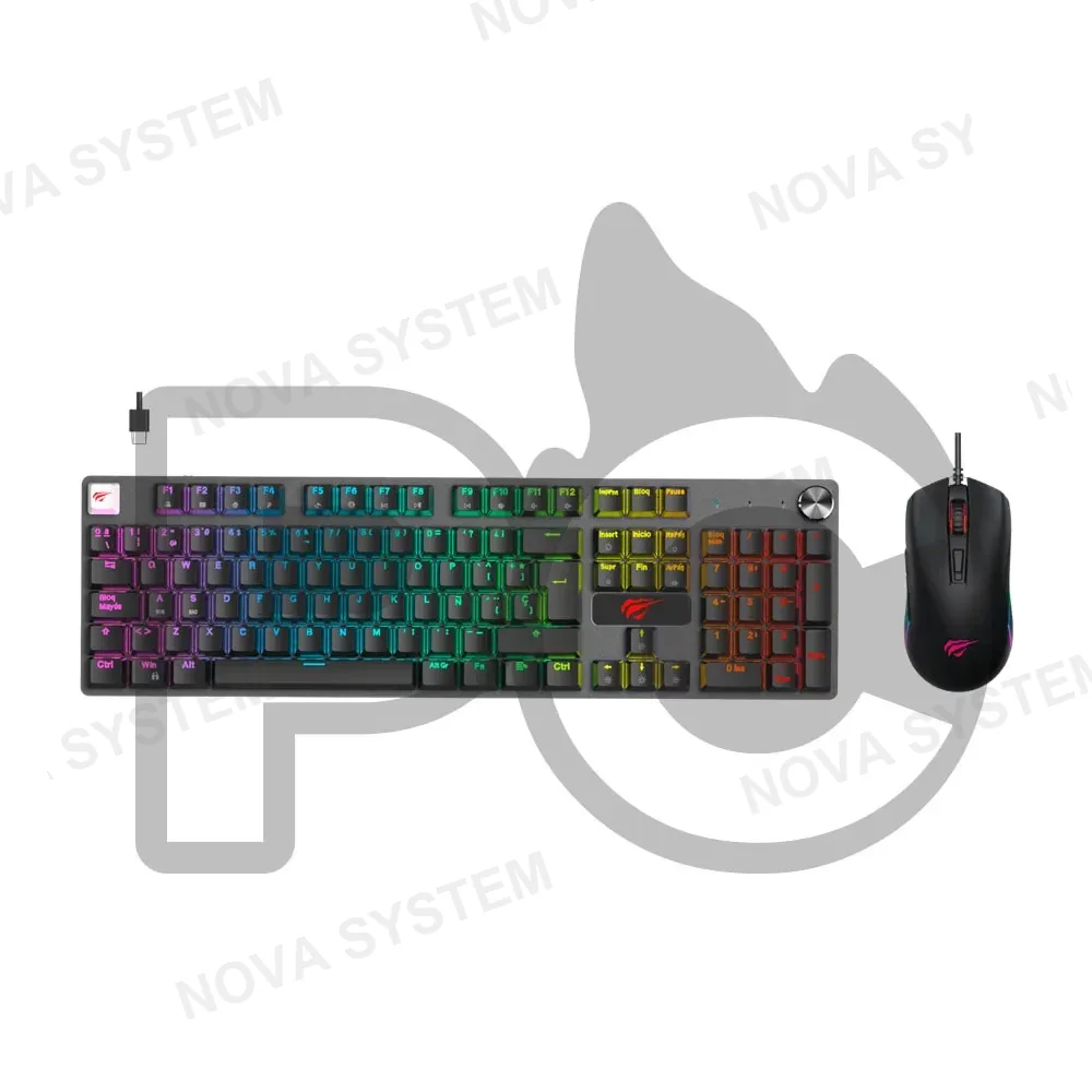 HAVIT KIT TECLADO Y MOUSE HAVIT GR-KB12CM RGB 7200DPI BLACK RGB