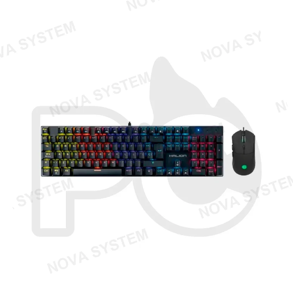 HALION KIT GAMER 2 EN 1 MECANICO HALION HARRIER K201C TECLADO Y MOUSE RGB