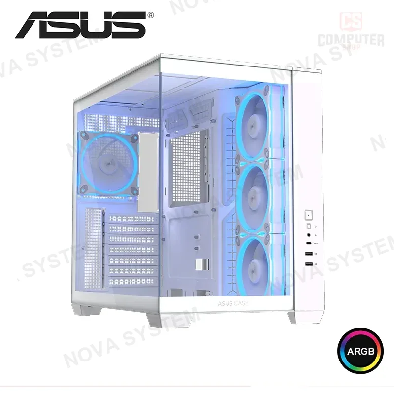 ASUS CASE ASUS A32 PLUS ARGB WHITE SIN FUENTE VIDRIO TEMPLADO MID TOWER (PN:90DC00S3-B18000) COMPUTERSHOP
