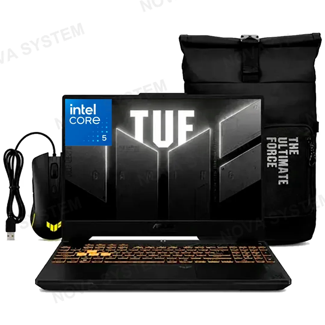 ASUS LAPTOP ASUS TUF GAMING CORE 5 205H 8GB 512GB NVMe RTX 3050 6GB 16P + MOCHILA + MOUSE