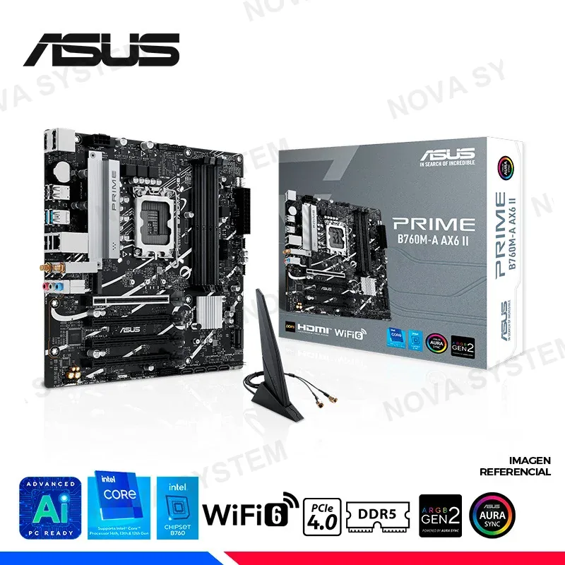ASUS MAINBOARD ASUS PRIME B760M-A AX6 II, DDR5, WIFI, LGA 1700
