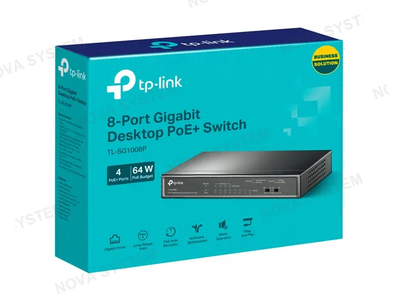 TP-LINK SWITCH TP-LINK 8PORT GIBABIT TL-SG1008P 4 POE+ PORTS