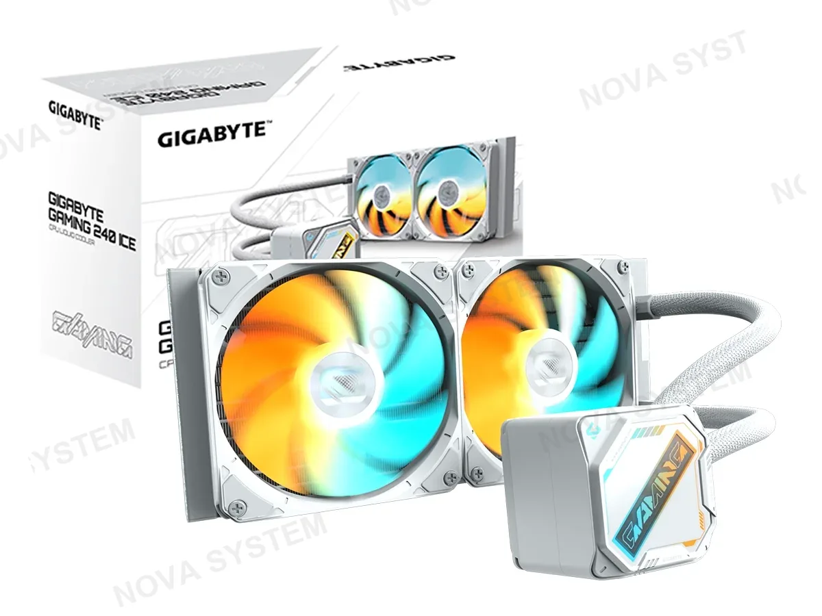 GIGABYTE SISTEMA DE ENFRIAMIENTO LIQUIDO GIGABYTE GAMING 240 ICE (GP-GIGABYTE-GME-240ICE) 2 VENTILADORES, 240MM, LED ARGB