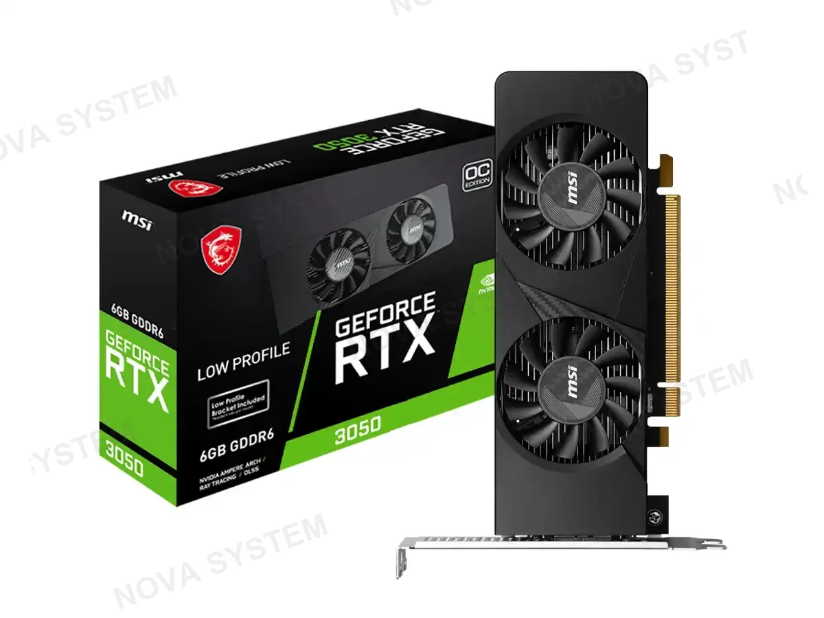 MSI TARJETA DE VIDEO MSI GEFORCE RTX 3050 LP OC 6GB GDDR6 (MSI-RTX3050 LP 6G OC) NVIDIA 96 BITS, 2 VENTILADORES, LOW PROFILE