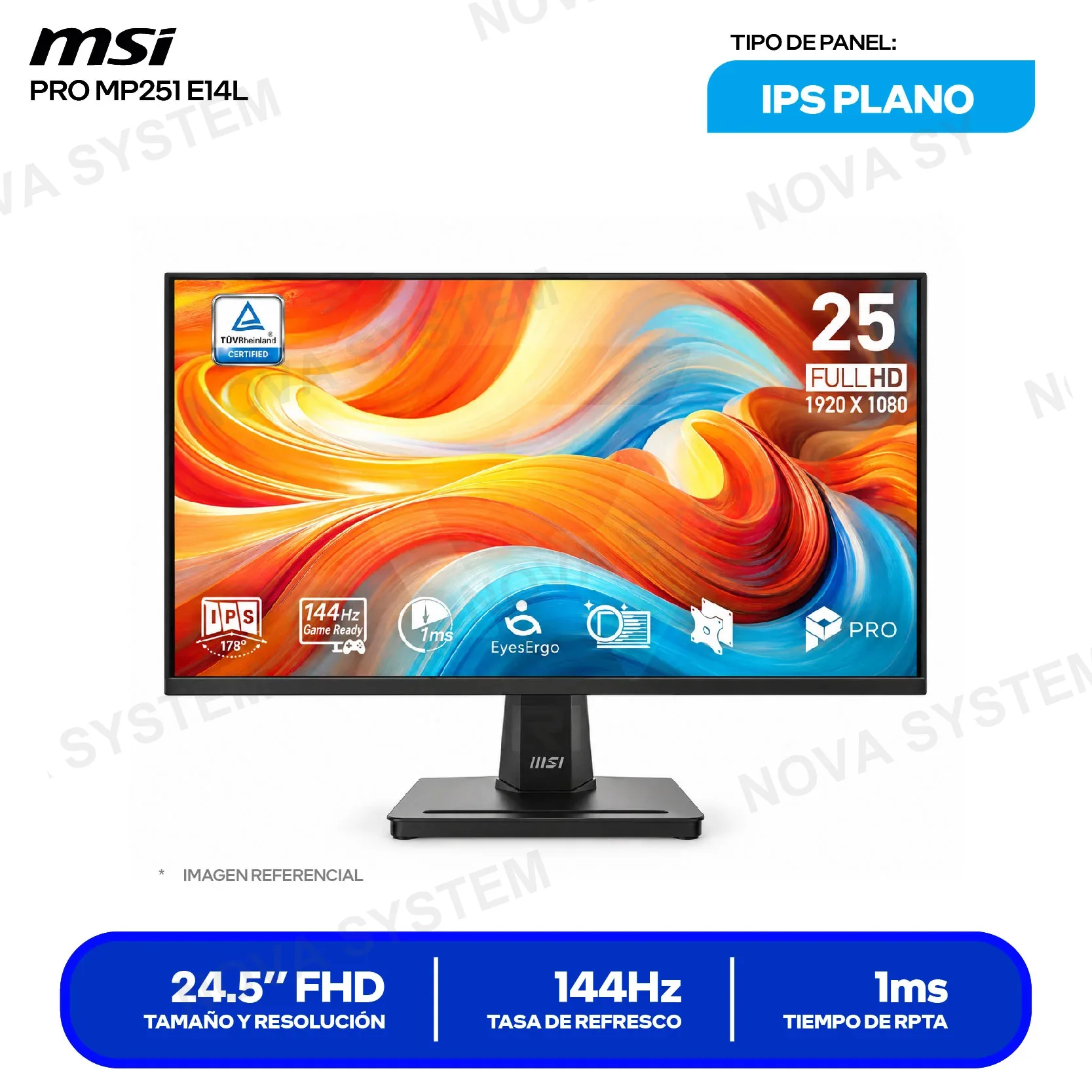 MSI PRO MP251 E14L MONITOR MSI PRO MP251 E14L 24.5” IPS FHD | 144HZ | 1...
