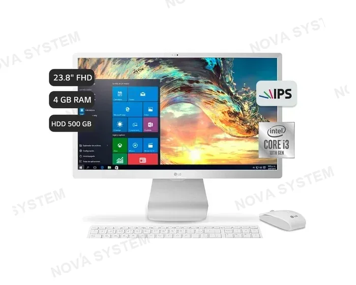 LG 24V50N-G.AJ34B4 Computadora All-in-One 23.8" IPS Intel Core-i3-10110U 2.10GHz 4GB DDR4 500GB SATA