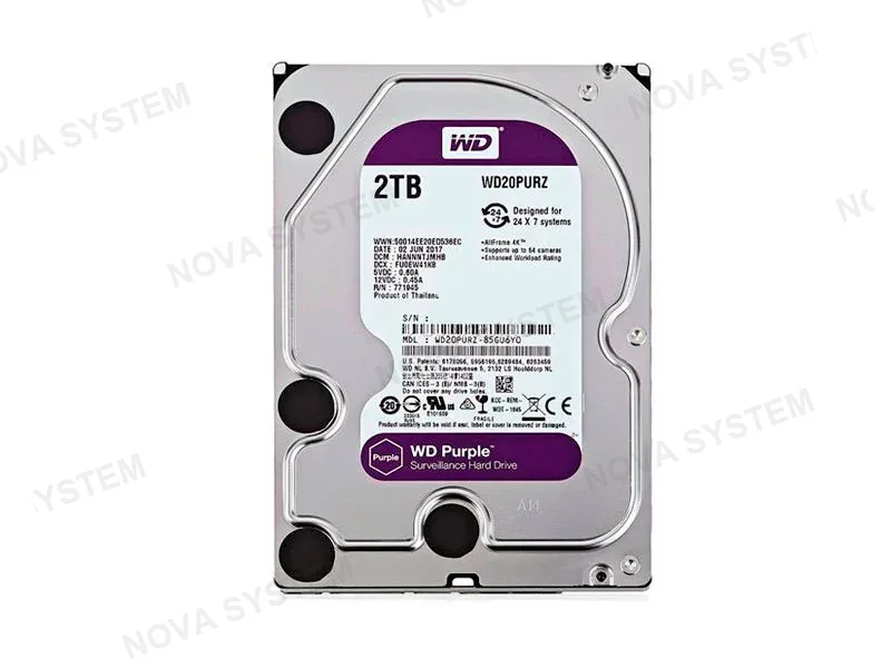 DISCO DURO WESTER DIGITAL 2TB SATA PURPLE 5400 WD23PURZ