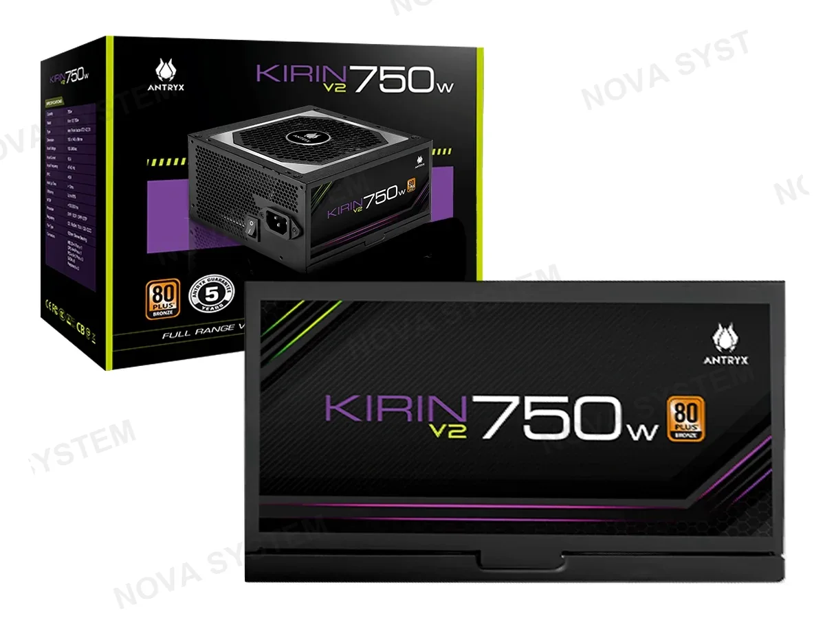 ANTRYX FUENTE DE PODER ANTRYX 750W ATX, BRONZE 80 PLUS, KIRIN V2 750 COLOR NEGRO (AP-KB750)