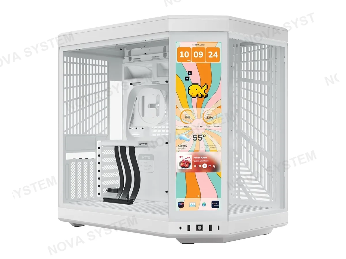 HYTE CASE HYTE Y70 TOUCH IN S/FUENTE ISNOW W 14.9" NOW WHITE (CS-HYTE-Y70TTI-WW) MID TOWER, PANELES DE VIDRIO TEMPLADO, BLANCO