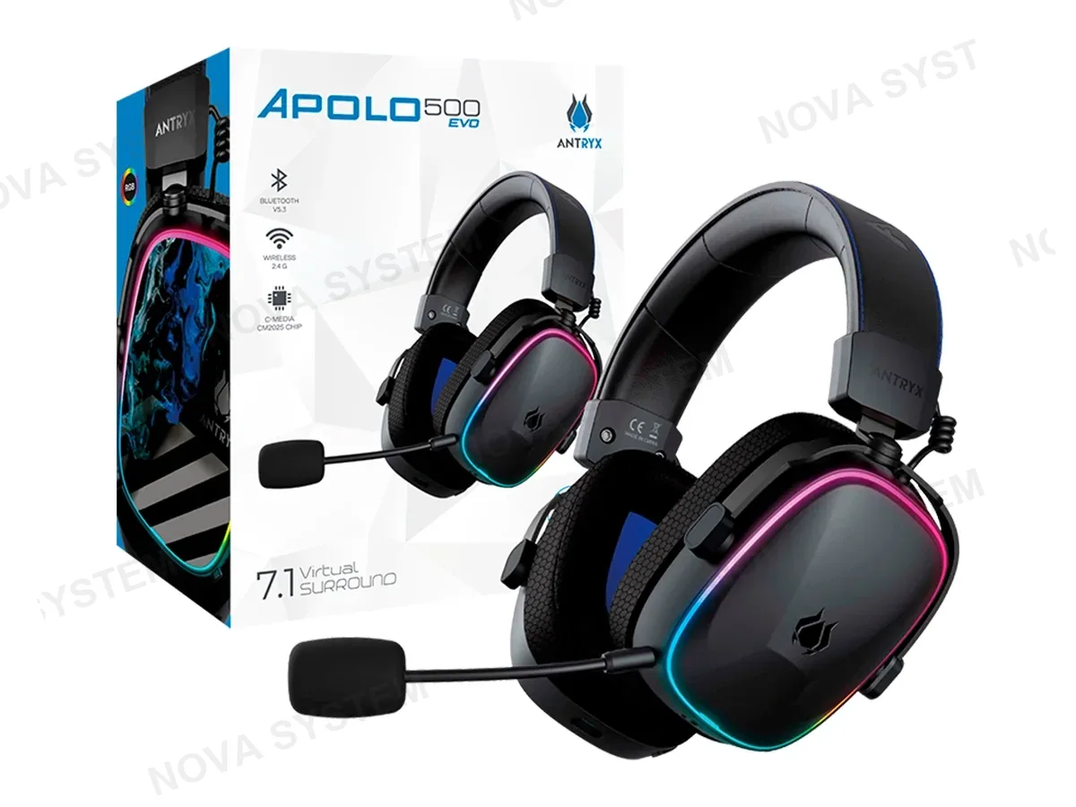 ANTRYX AURICULAR GAMING ANTRYX APOLO 500 EVO 7.1 BLUETOOTH BLACK