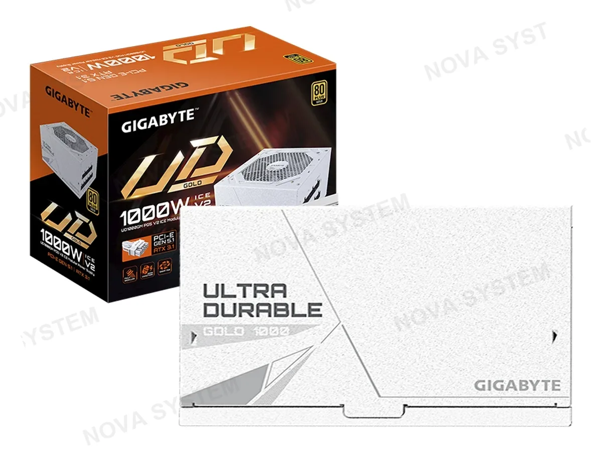 GIGABYTE FUENTE 1000W GIGABYTE UD1000GM PG5 V2 ICE WHITE FULL MODULAR ATX 80 PLUS GOLD AC 100-240 V GP-UD1000GM PG5 ICE