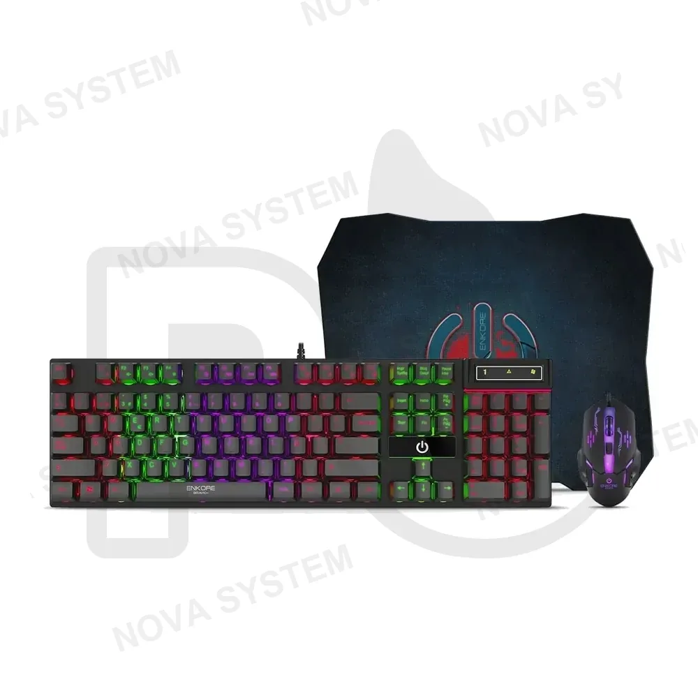 ENKORE KIT GAMER ENKORE BRAVIO 3 G1000-3 TECLADO +MOUSE+ PAD