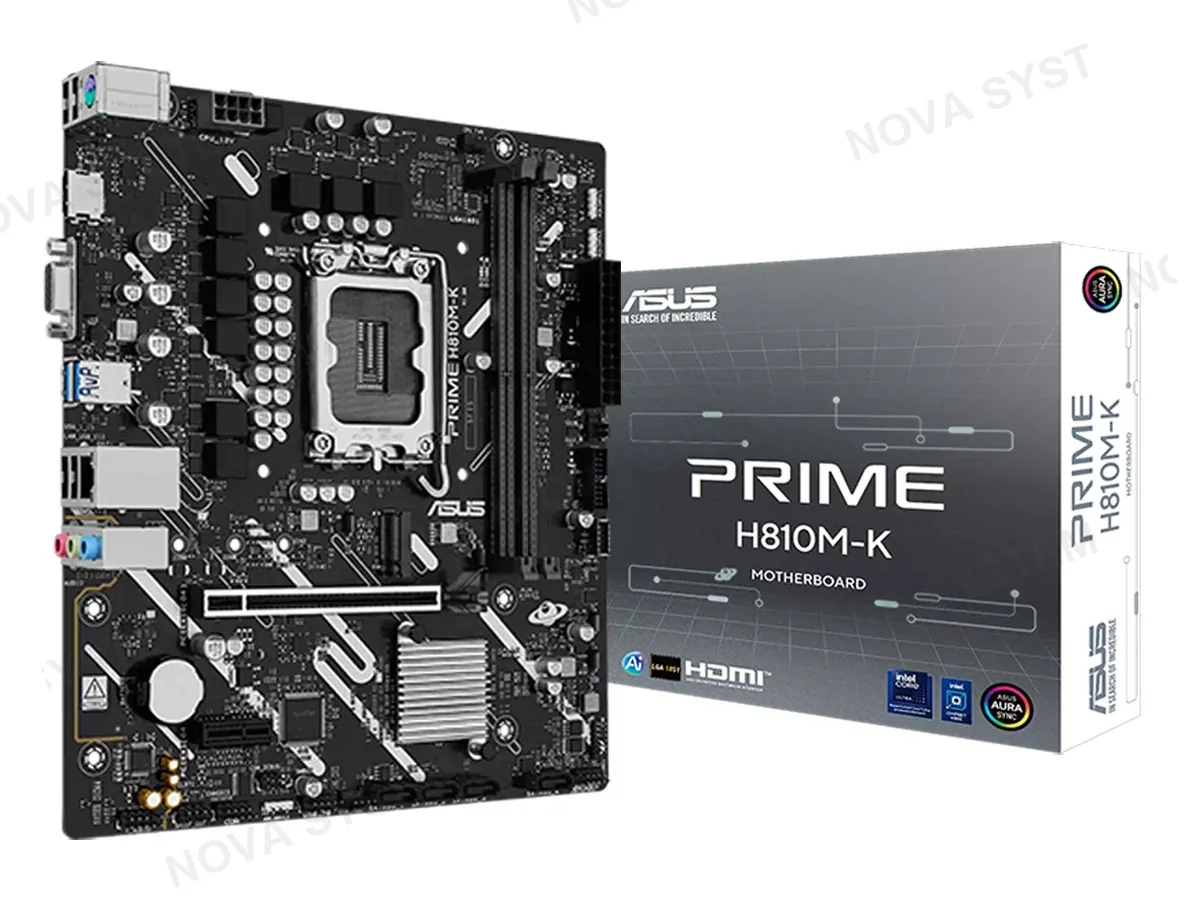 ASUS PLACA MADRE ASUS H810M-K (PRIME H810M-K) SOCKET LGA 1851, RAM DDR5, CORE ULTRA