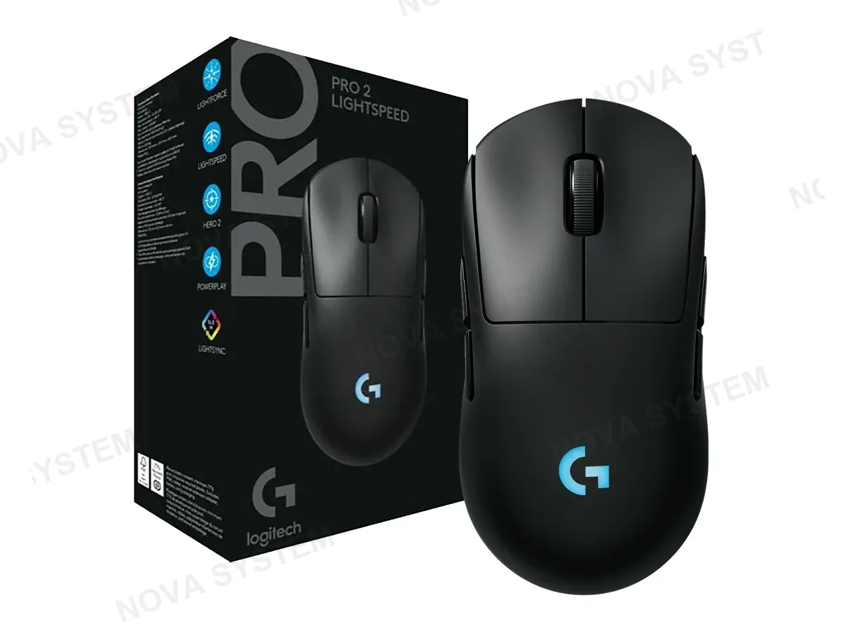 LOGITECH MOUSE GAMING LOGITECH G PRO 2 (910-007294) LIGHTSPEED WIRELESS HERO 2 44K LIGHTFORCE RGB BLACK