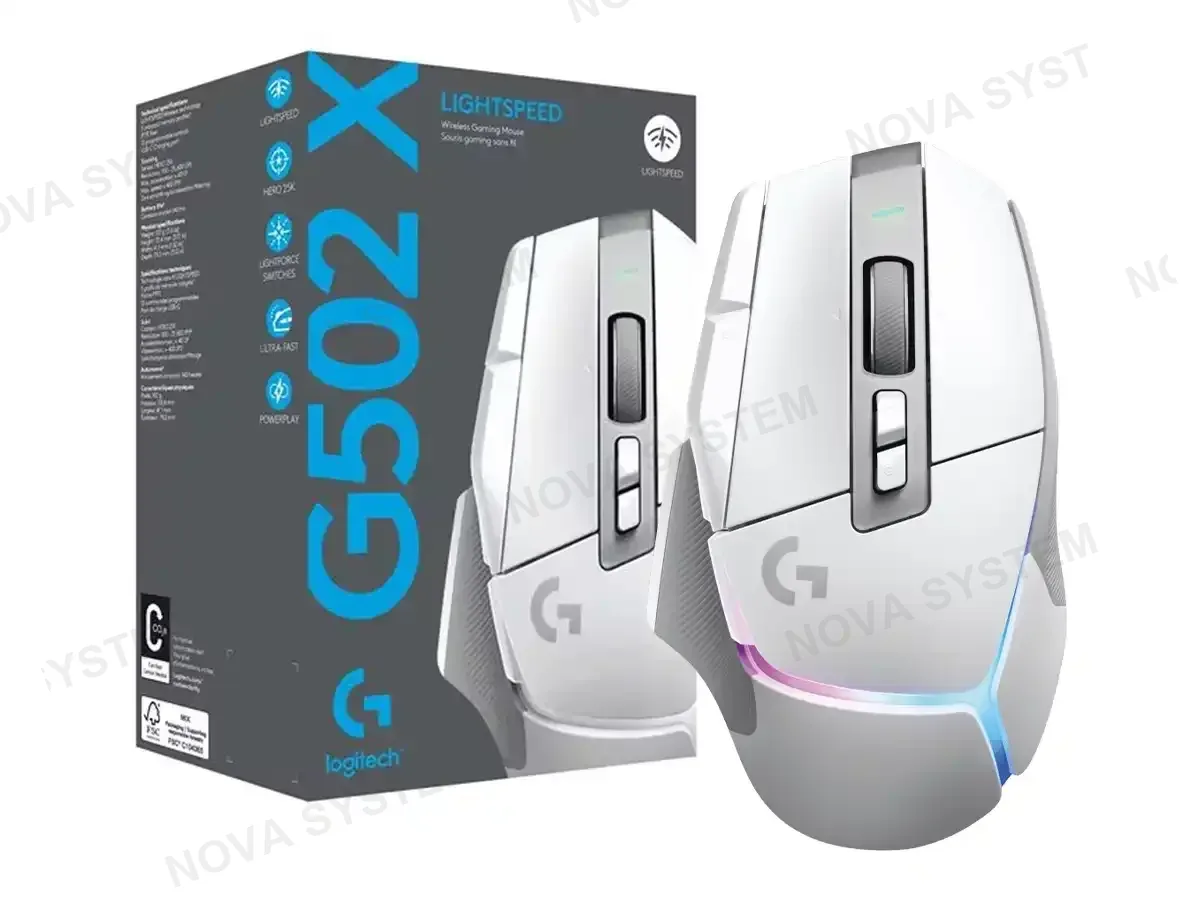 LOGITECH MOUSE LOGITECH G502 X PLUS (910-006170) HASTA 25.600 DPI, 13 BOTONES PROGRAMABLES, RGB, BLANCO
