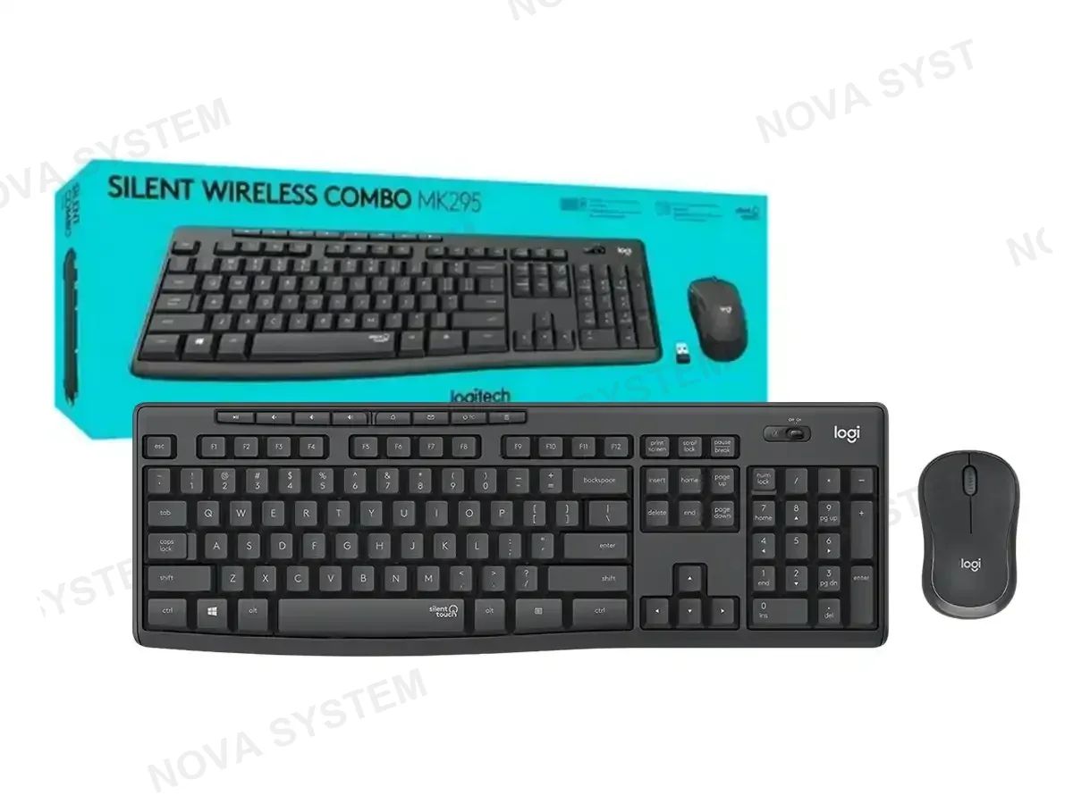 LOGITECH COMBO 2 EN UNO LOGITECH INALAMBRICO MK295 SILENT (920-009792) TECLADO, MOUSE, 1000 DPI, NEGRO
