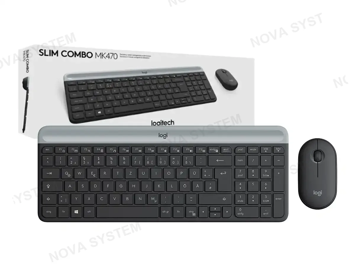 LOGITECH COMBO 2 EN UNO LOGITECH INALAMBRICO MK470 (920-009266) TECLADO, MOUSE, 1000 DPI, NEGRO