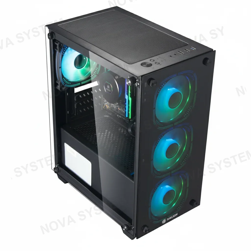 HALION CASE MATX GAMER, HALION , RAGNAROK 324 MALLA VIDRIO 550W, 4XRGB
