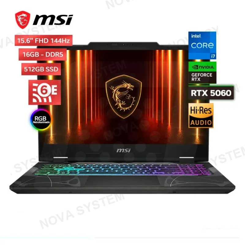 LAPTOP MSi Cyborg 15 B13WFKG, Intel Core i7-13620H, 16GB DDR5, SSD 512GB, RTX 5060 8GB, 15.6" FHD