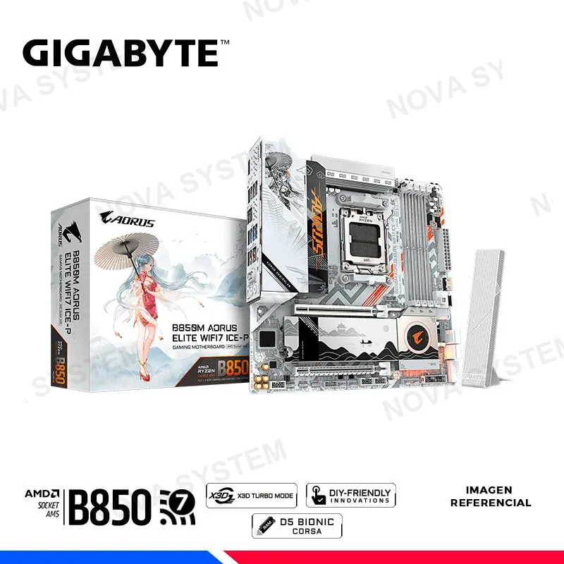 MAINBOARD GIGABYTE B850M AORUS ELITE WIFI ICE-P, DDR5, AM5, AMD