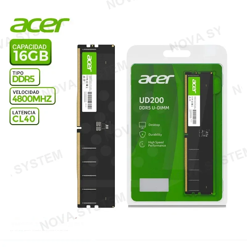 ACER MEM. RAM ACER UDIMM UD200 16GB DDR5 4800MT/s, CL40