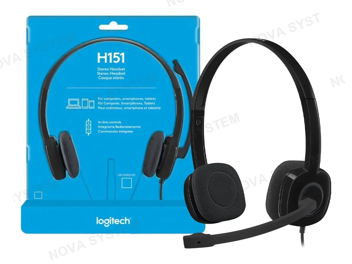 LOGITECH AURICULAR LOGITECH H151 (981-000587) CON MICROFONO, NEGRO