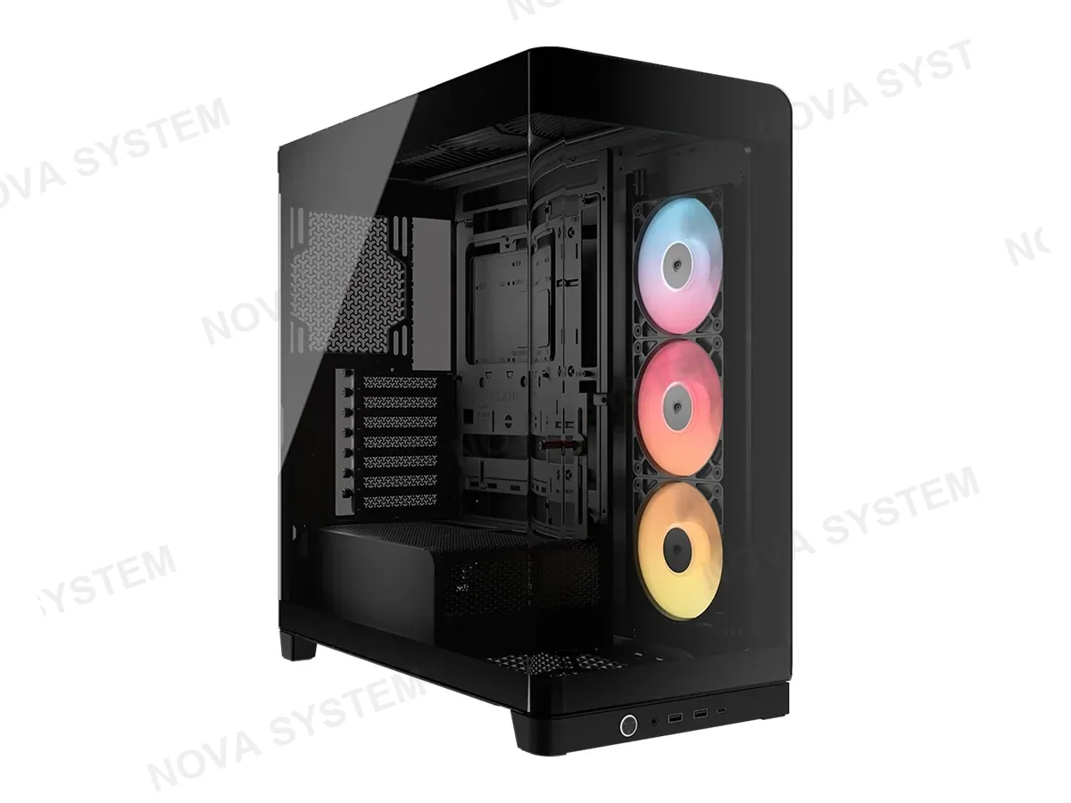 CORSAIR CASE CORSAIR FRAME 4500X RS-R ARGB S/FUENTE (CC-9011314-WW) PANEL DE VIDRIO, 3 VENTILADORES, LED RGB, NEGRO
