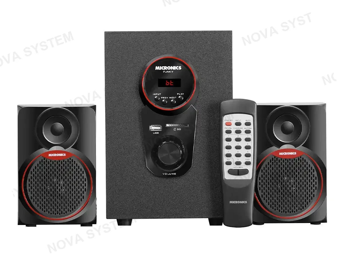 MICRONICS SUBWOOFER MICRONICS 2.1 FUNKY, USB-SD-BT-AUX-FM, CONTROL POSTERIOR (MIC S7077BT) AUDIO BLED