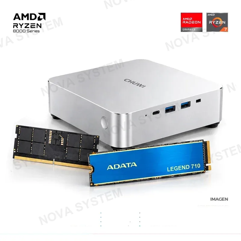 AMD PromoPlus: Mini PC Chuwi AuBox CW1603, Amd Ryzen 7 8745HS, SSD 512GB, 16GB DDR5