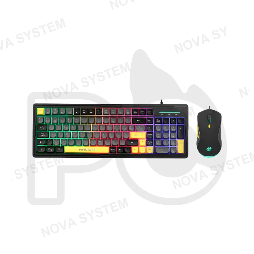 HALION KIT GAMER 2 EN 1 HALION COBRA K426C TRICOLOR TECLADO Y MOUSE RGB 7200 DPI