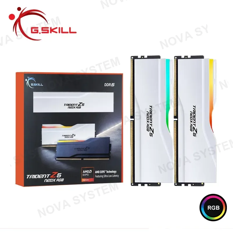 MEMORIA 32GB (16GBx2) DDR5 G.SKILL TRIDENT Z5 NEOX RGB WHITE AMD EXPO BUS 6000MHZ COMPUTERSHOP