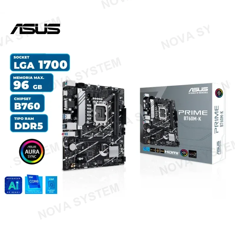 PLACA MADRE ASUS PRIME B760M-K INTEL LGA1700 DDR5
