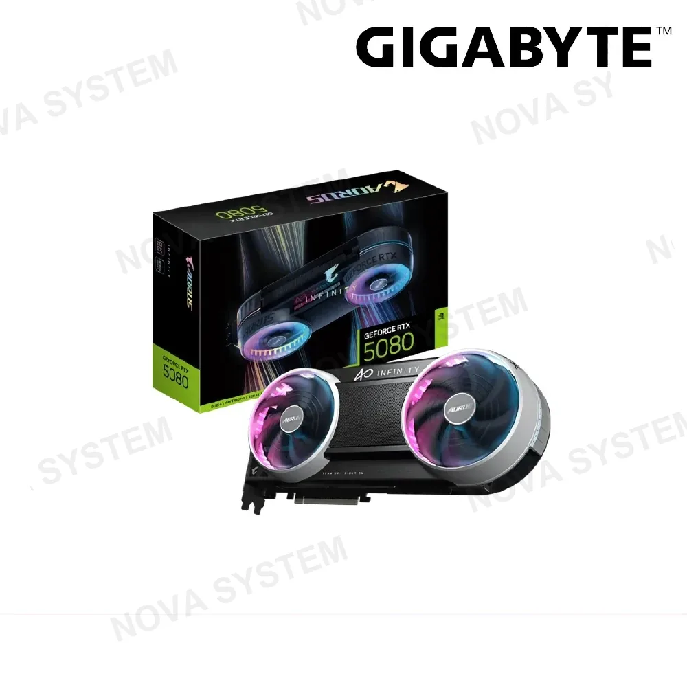 GIGABYTE TARJETA DE VIDEO GIGABYTE AORUS RTX 5080 INFINITY ( GV-N5080AORUS IF-16GD ) 16GB GDDR7 | 256 BIT | PCIE 5.0 | X3 FANES | X1 HDMI - X3 DP