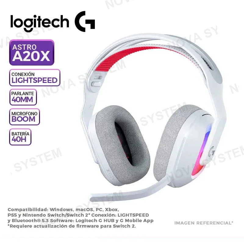 AURICULAR LOGITECH ASTRO A20X, INALAMBRICO/BT, WHITE