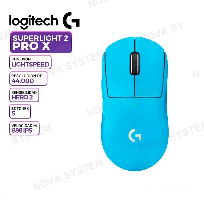 LOGITECH MOUSE LOGITECH G PRO X SUPERLIGHT 2, INALAMBRICO, CELESTE