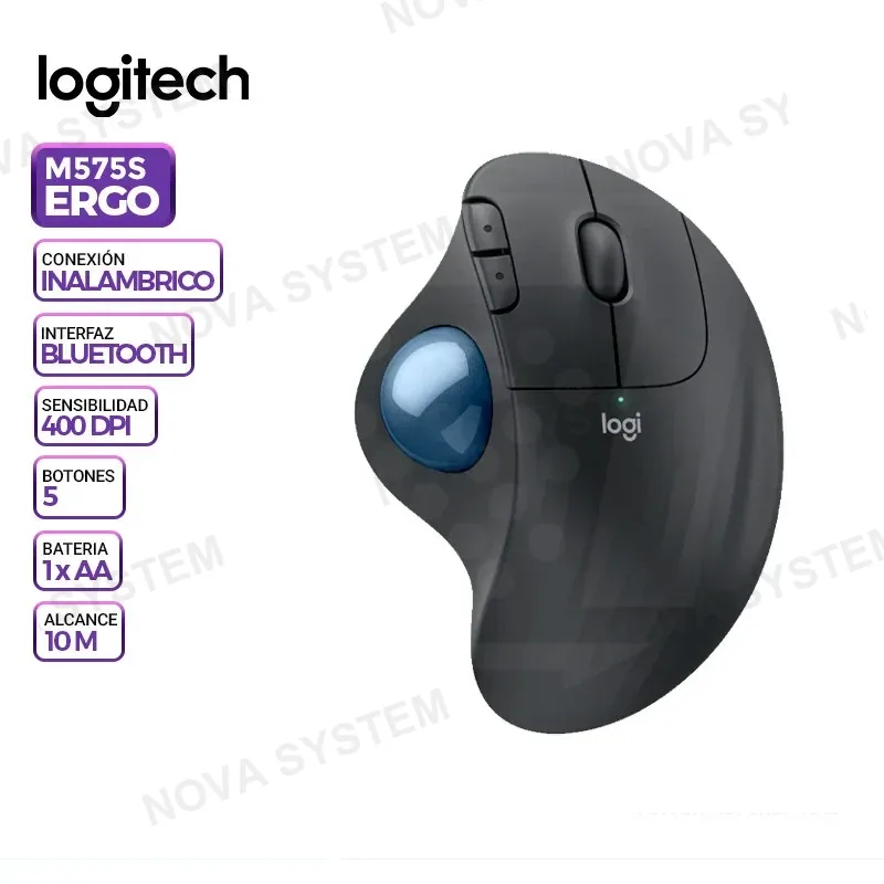 MOUSE LOGITEC ERGO M575S TRACKBALL WIRELESS, BLACK